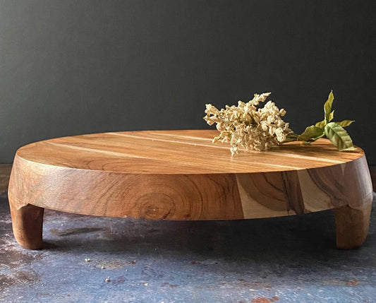 Artisan Footed Wooden Tray – Mango & Reclaimed Wood Elegance